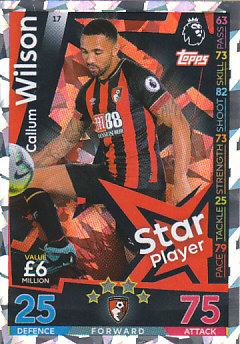 Callum Wilson AFC Bournemouth 2018/19 Topps Match Attax Star Player #17